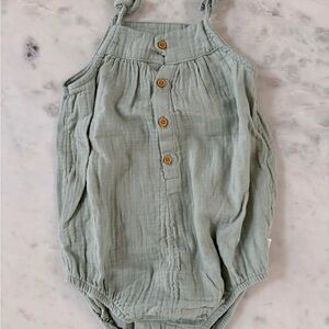 Green Buttoned Kids Bodysuit